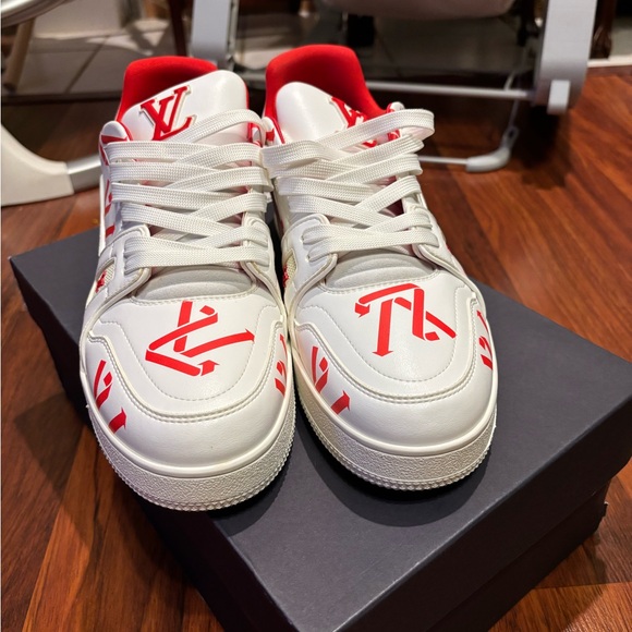 Louis Vuitton Red and White Sneakers - Picture 1 of 7
